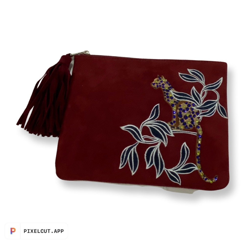 Red Ann Taylor factory pouch/ clutch. Perfect for the holidays
